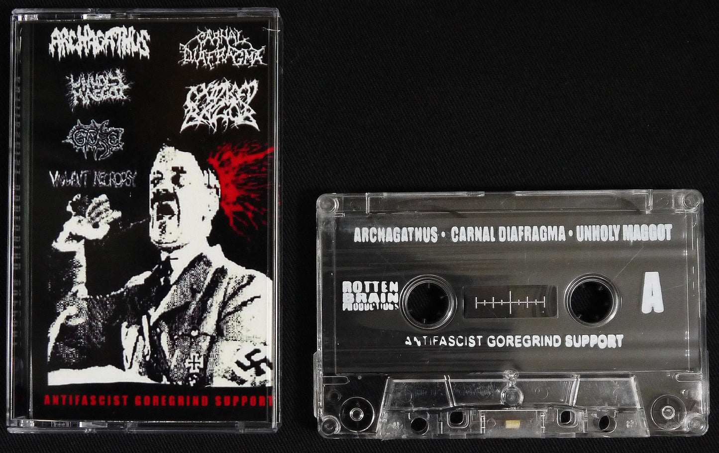 ANTIFASCIST GOREGRIND SUPPORT - 6 Way Split Tape MC Tape