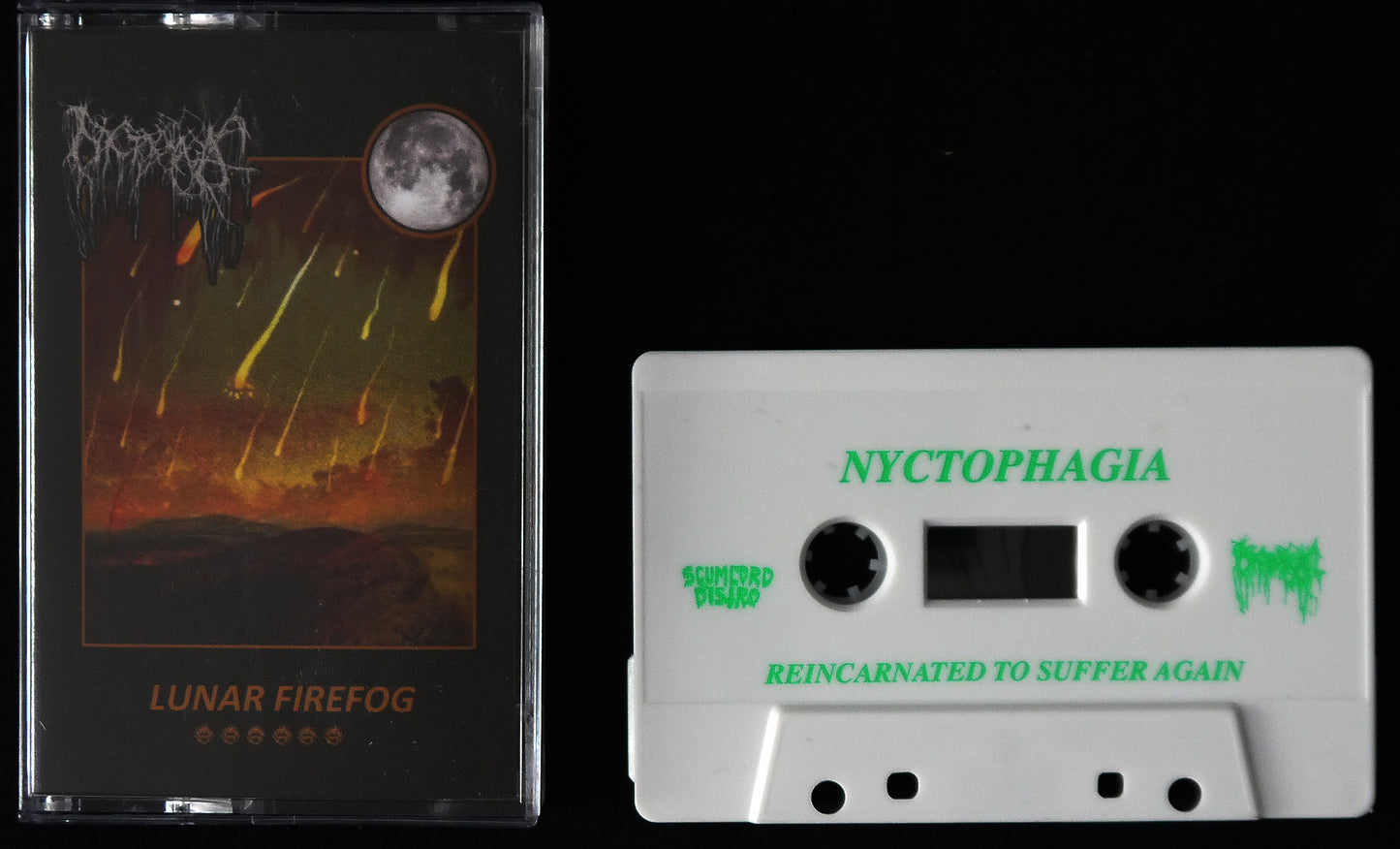 NYCTOPHAGIA - Lunar Firefog, Reincarnated To Suffer Again MC Tape