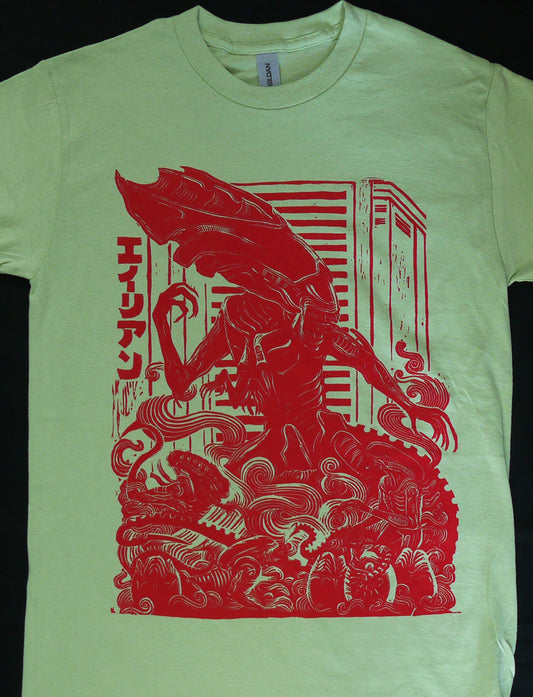 ALIEN XENOMORPH QUEEN Linocut - T-shirt