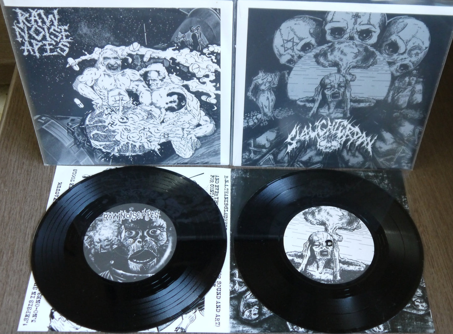 RAW NOISE APE / SLAUGHTERDAY - Split 7"