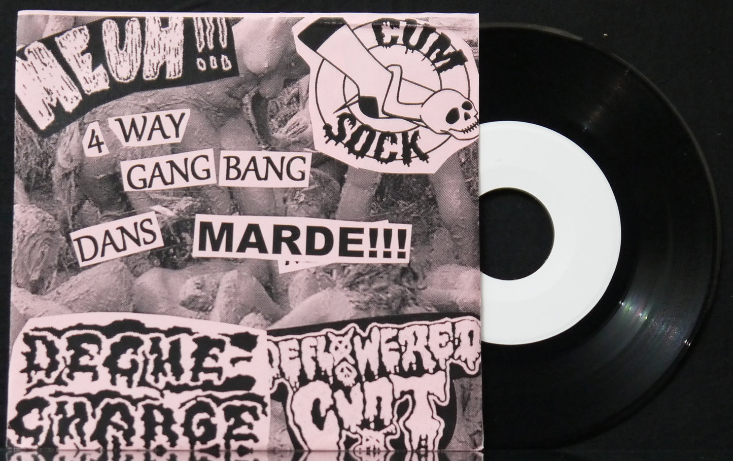 DECHE-CHARGE / MEUH!!! / CUM SOCK / DEFLOWERED CUNT - 4 Way Split 7"