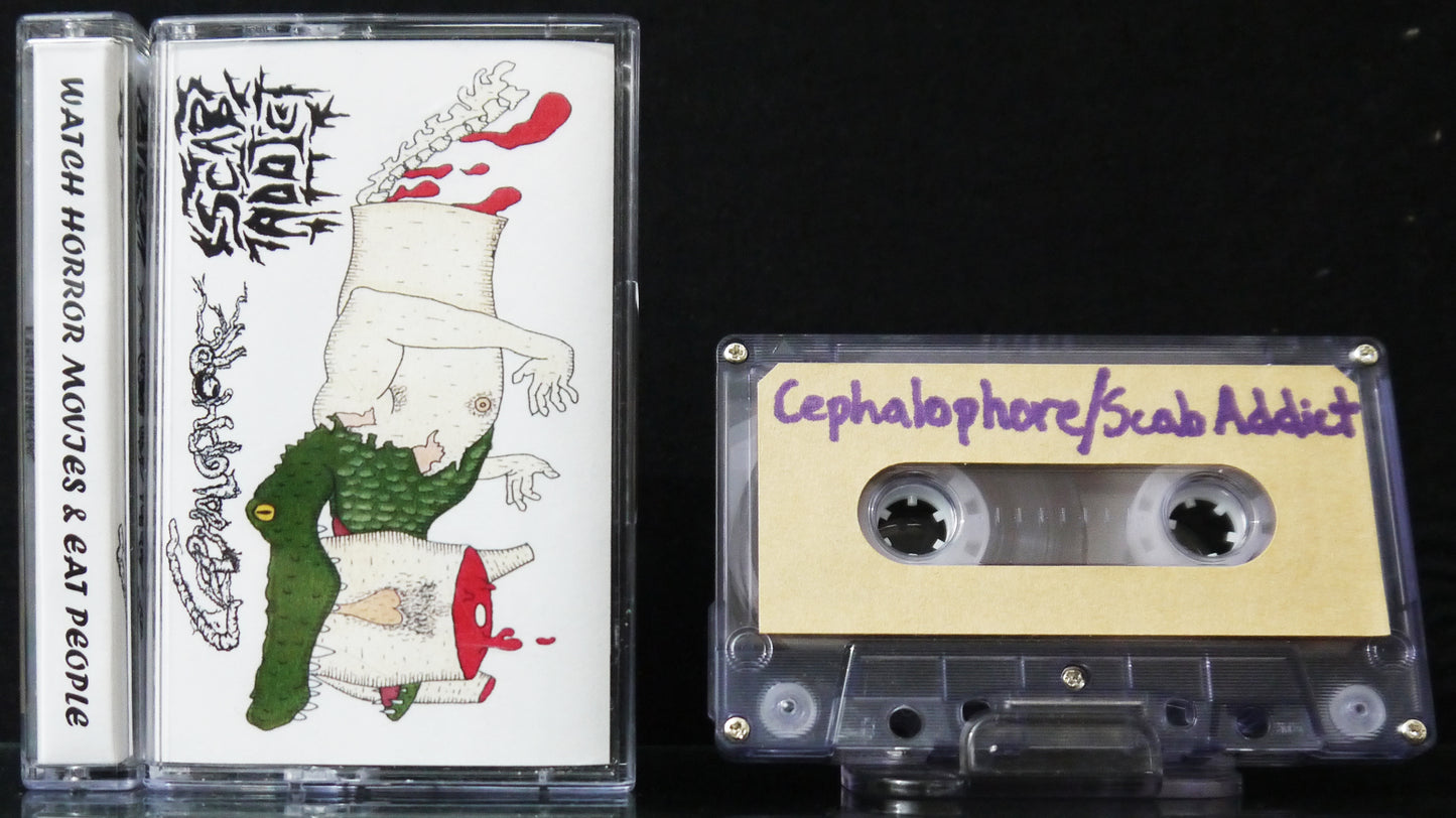 CEPHALOPHORE / SCAB ADDICT - Split Tape