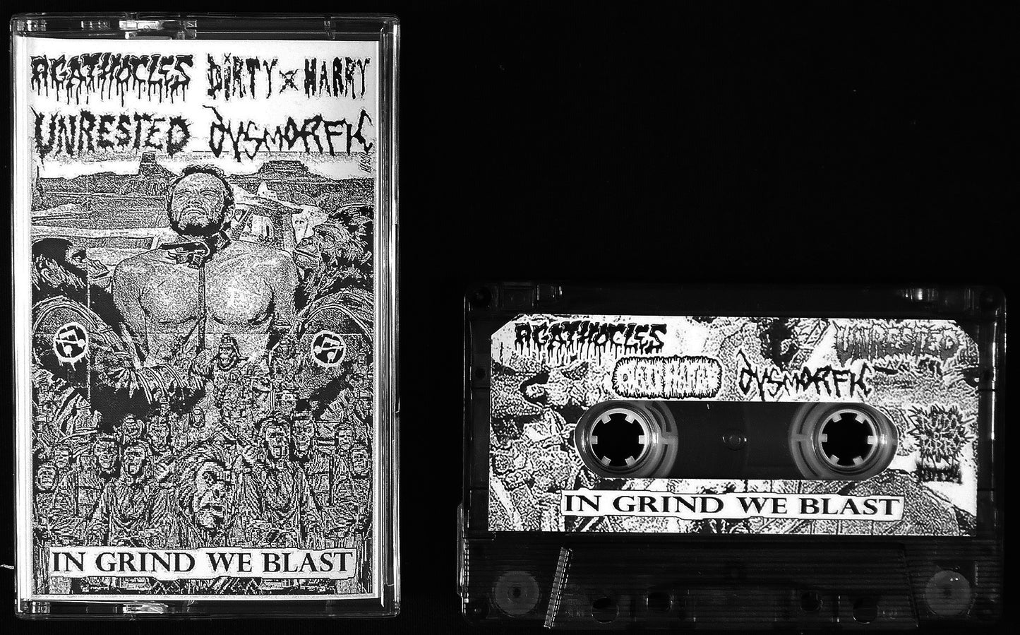 AGATHOCLES / DIRTY HARRY / UNRESTED / DYSMORFIC - 4 Way Split Tape