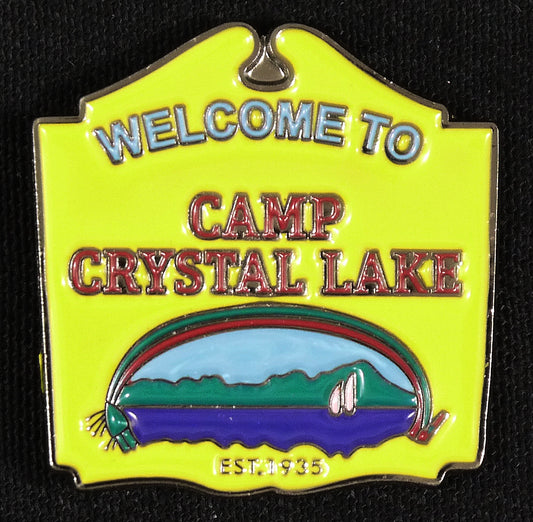 CRYSTAL LAKE CAMP SIGN - Enamel Pin