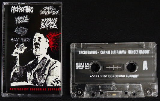 ANTIFASCIST GOREGRIND SUPPORT - 6 Way Split Tape MC Tape