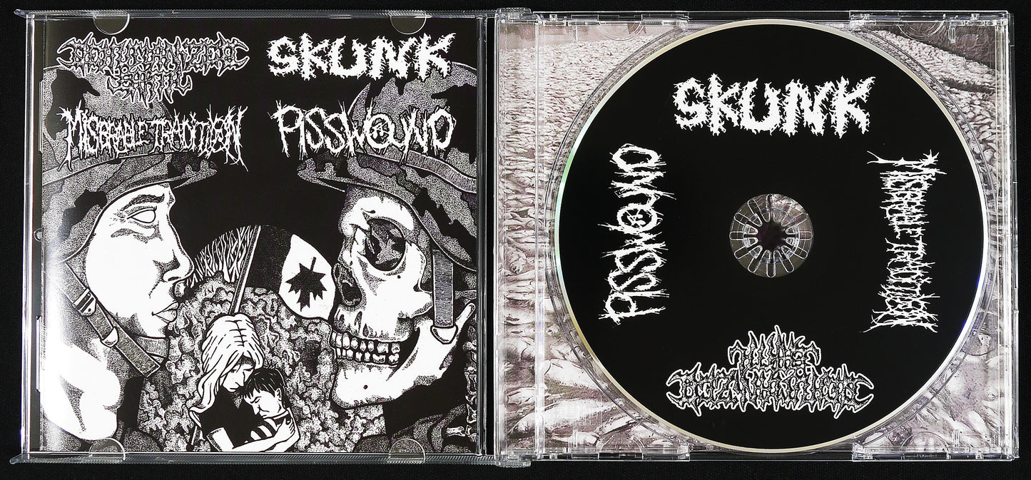 DEHUMANIZED EARTH / SKUNK / MISERABLE TRADITION / PISSWOUND - 4 Way Split CD
