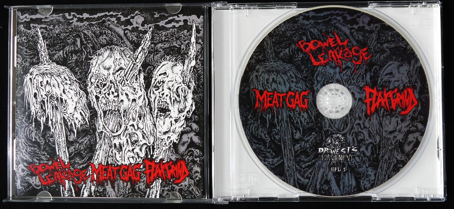 FLAX / BOWEL LEAKAGE / MEATGAG - 3 Way Split CD