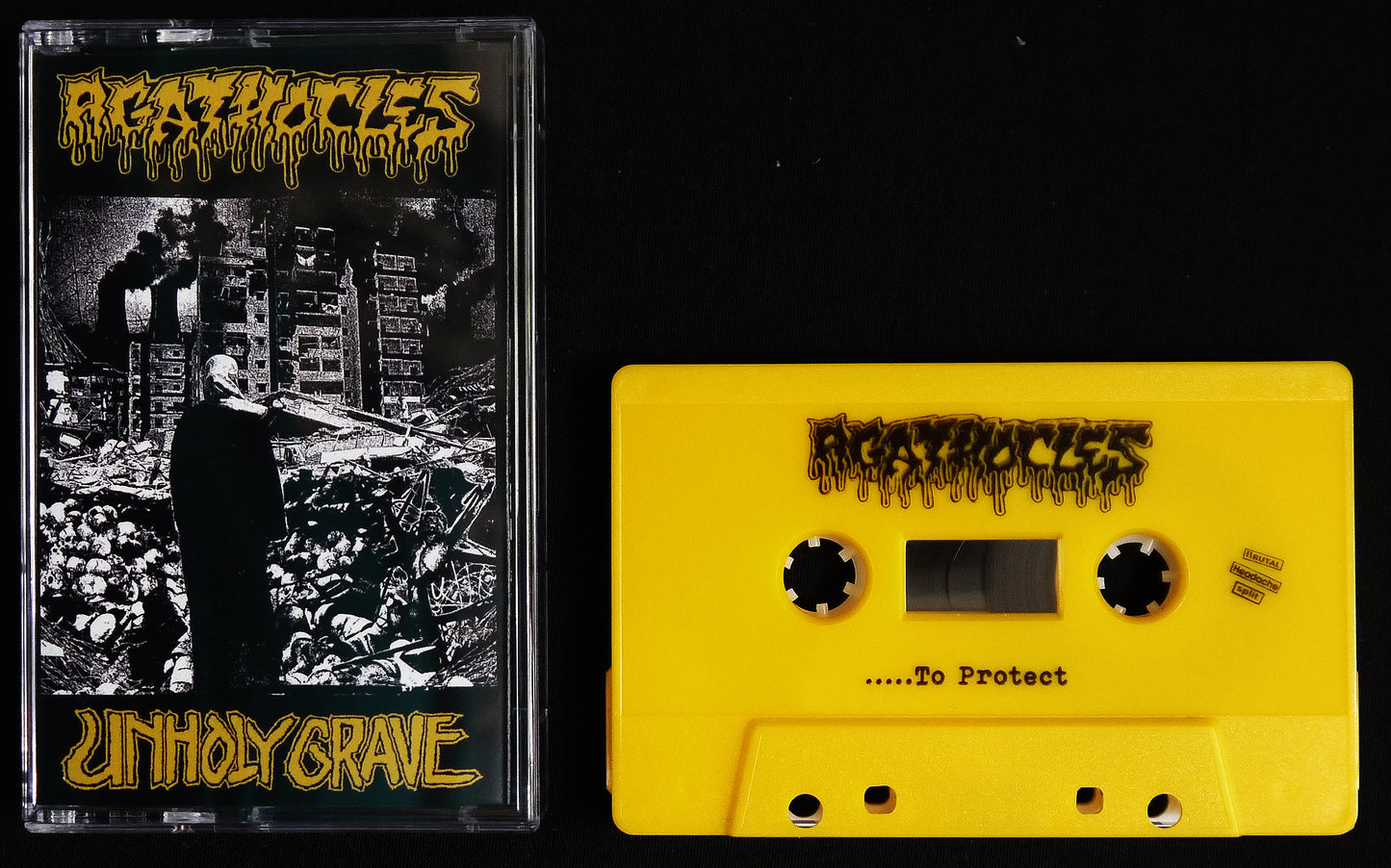 UNHOLY GRAVE / AGATHOCLES -Brutal Headache Split Tape