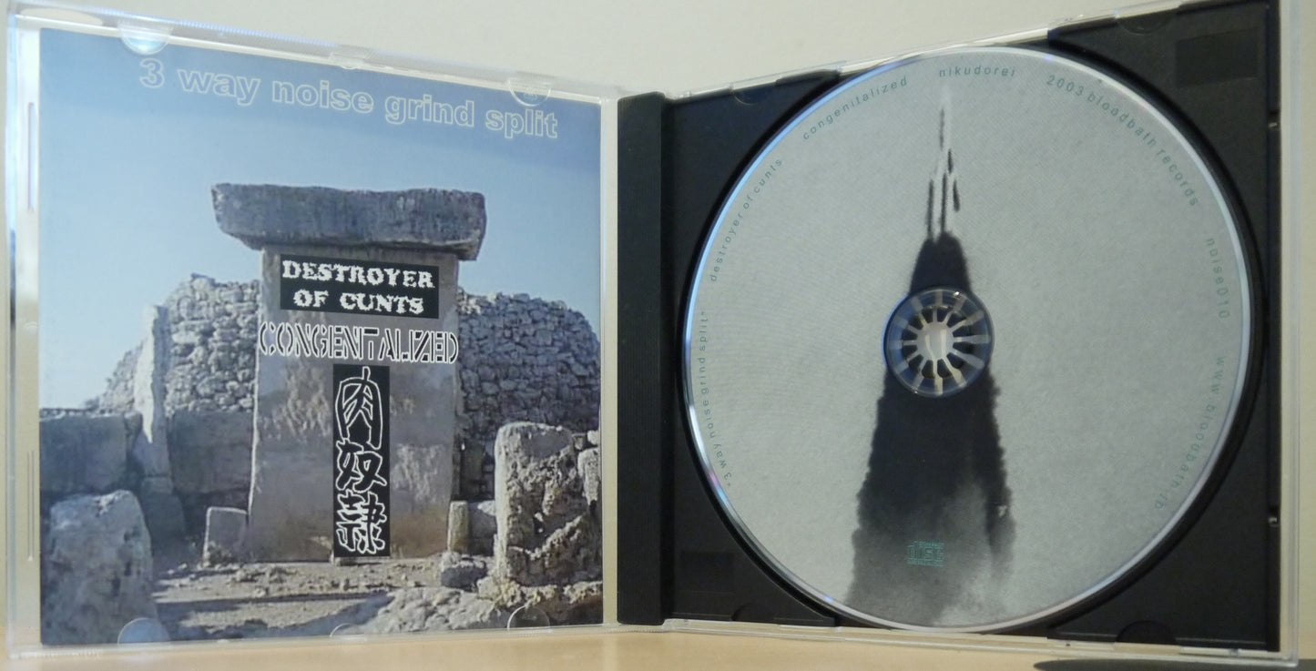 NIKUDOREI / DETSROYER OF CUNTS / CONGENITALIZED - 3 Way Split CD