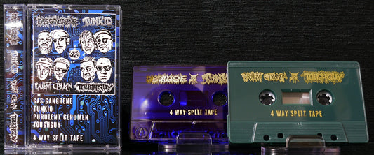 GAS GANGRENE / TUNKIO / PURULENT CERUMEN / TOUGHGUY - 4 Way Split Tape