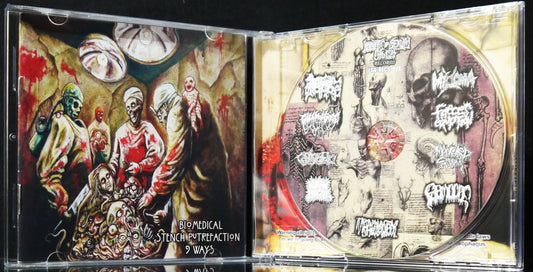 Traumatic Brain Injury / Myxoma / Formicidae / Faeces Eruption / Human Pancake / Golem Of Gore / Serotonin Leakage / Endotoxaemia / Mangled Scum ‎– Biomedical Stench Of Putrefaction 9 Ways  CD