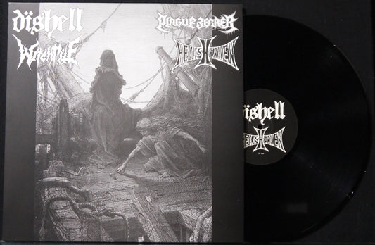 DISHELL / HELLISHEAVEN / PLAGUE BEARER / WITCHRITE - 4 Way Split 12"