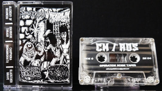 ALCHEMY OF SICKNESS / MAXIMUM THRASH / CAMPHORA MONOBROMATA / SLAUGHTERGRAVE - 4 Way Split Tape