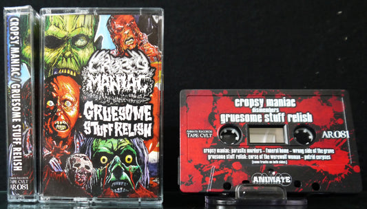 GRUESOME STUFF RELISH / CROPSY MANIAC - Split Tape