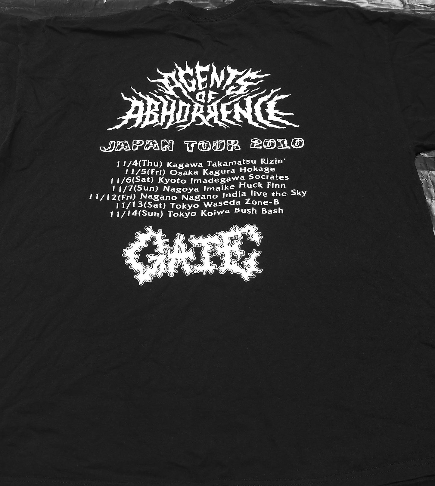 AGENTS OF ABHORRENCE / GATE - Tour T-shirt