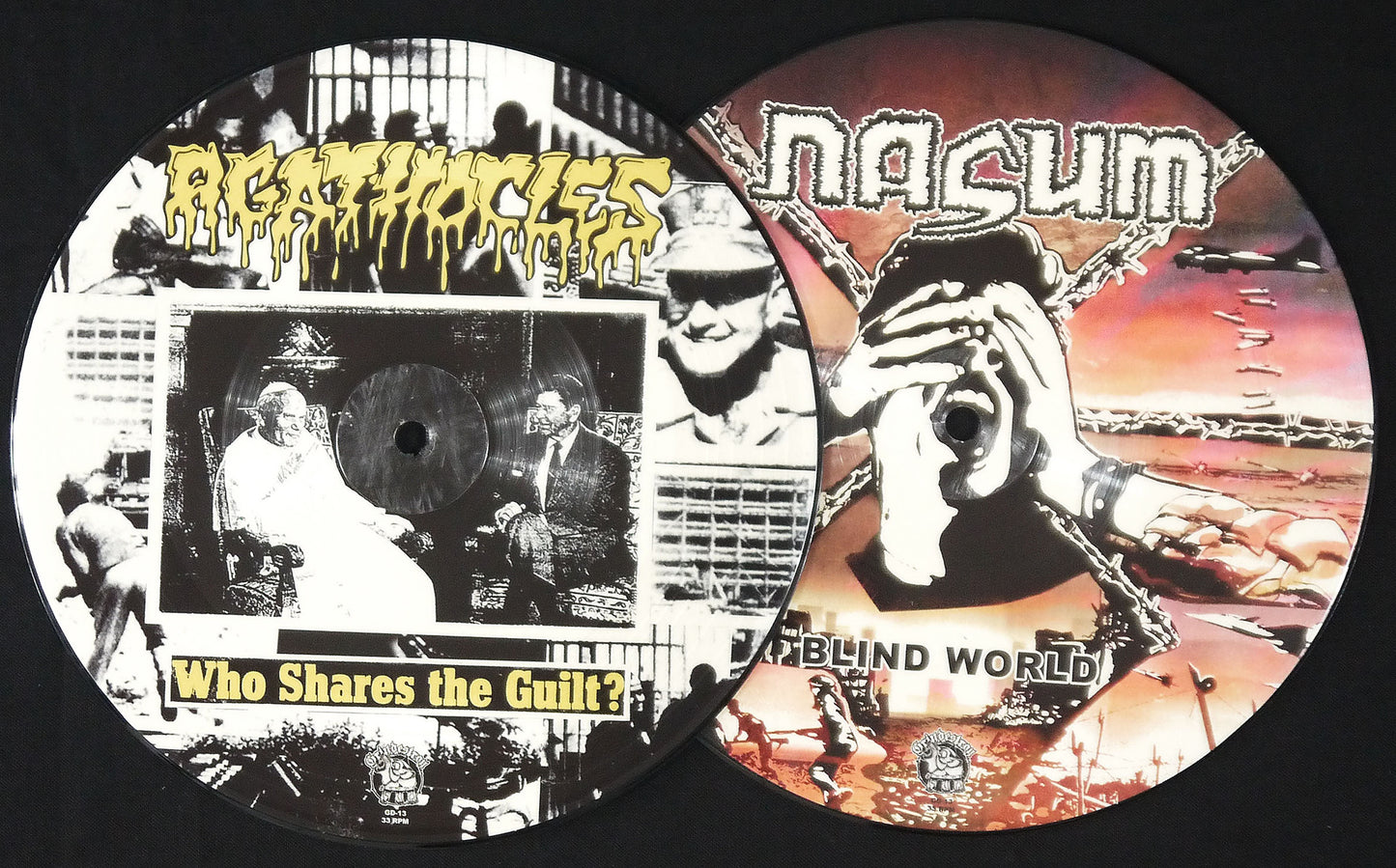 NASUM / AGATHOCLES - Split 7"Picture (WITH INVERTED AUDIO)