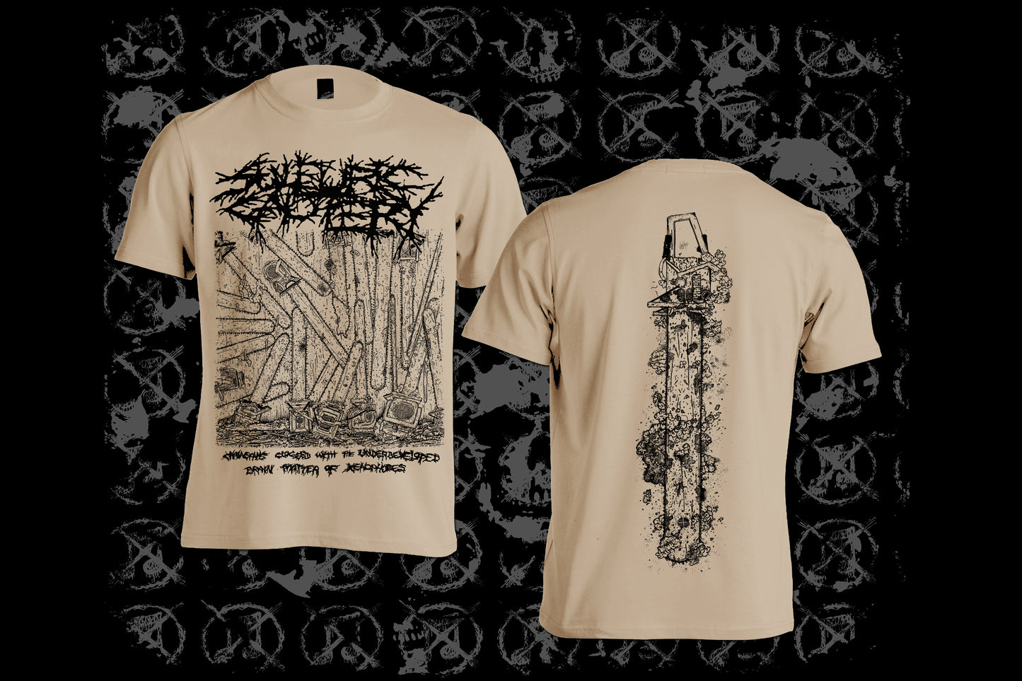 SULFURIC CAUTERY - Chainsaws Clogged With The Underdeveloped Brain Matter Of Xenophobes T-shirt